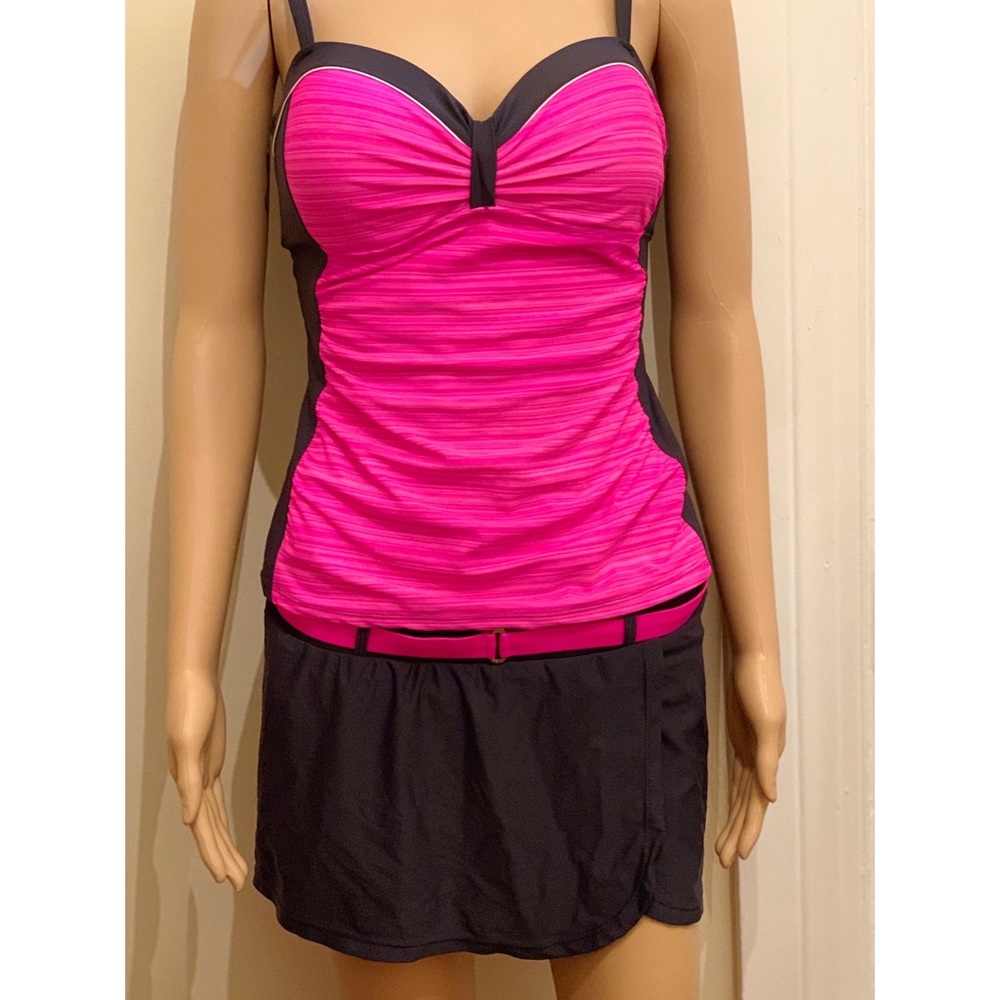 Free Country Space Dye Bandeax Tankini Top Small